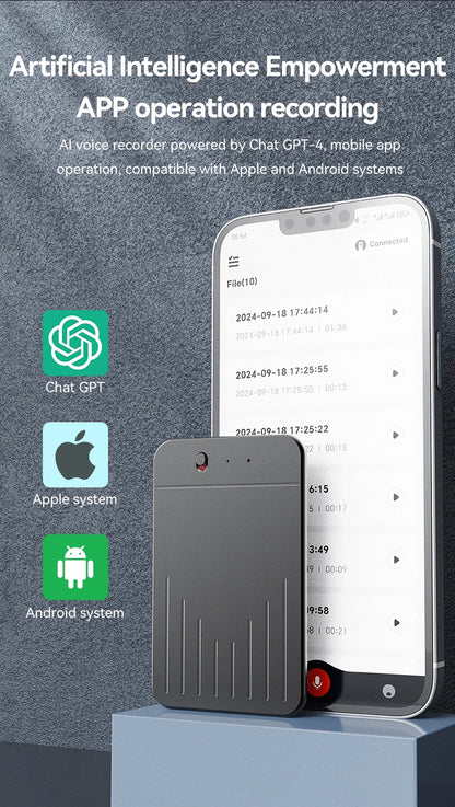 AI Powerd ChatGPT-4 App Phone Call Mini Audio Voice Recorder
