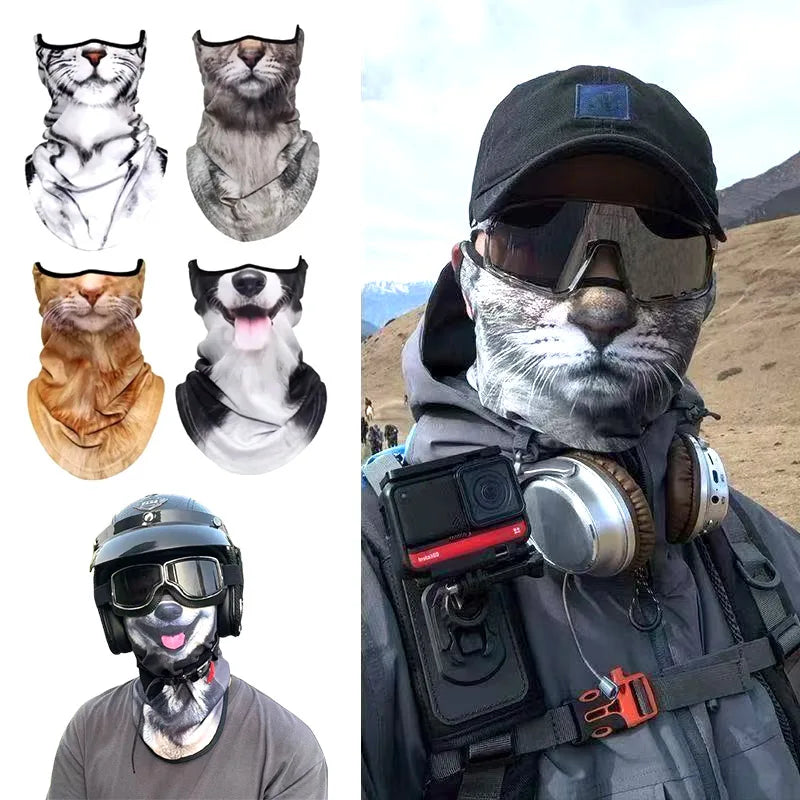 3D Ear Hanging Cycling Animal Face Mask Animal Pattern