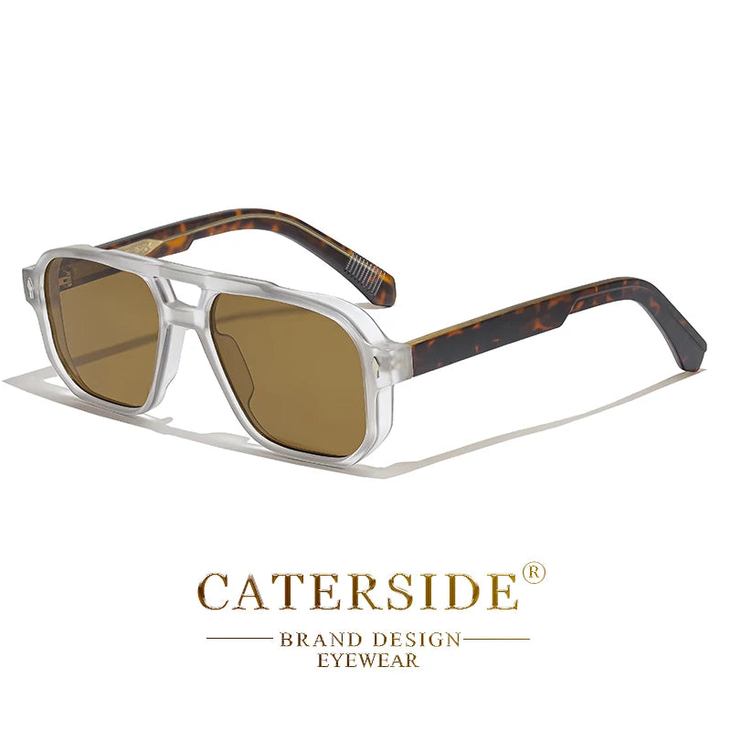 CATERSIDE Vintage Punk Sunglasses Men Flat Top