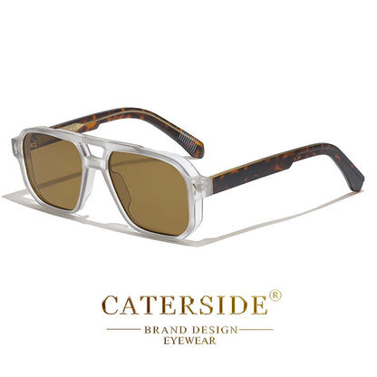 CATERSIDE Vintage Punk Sunglasses Men Flat Top