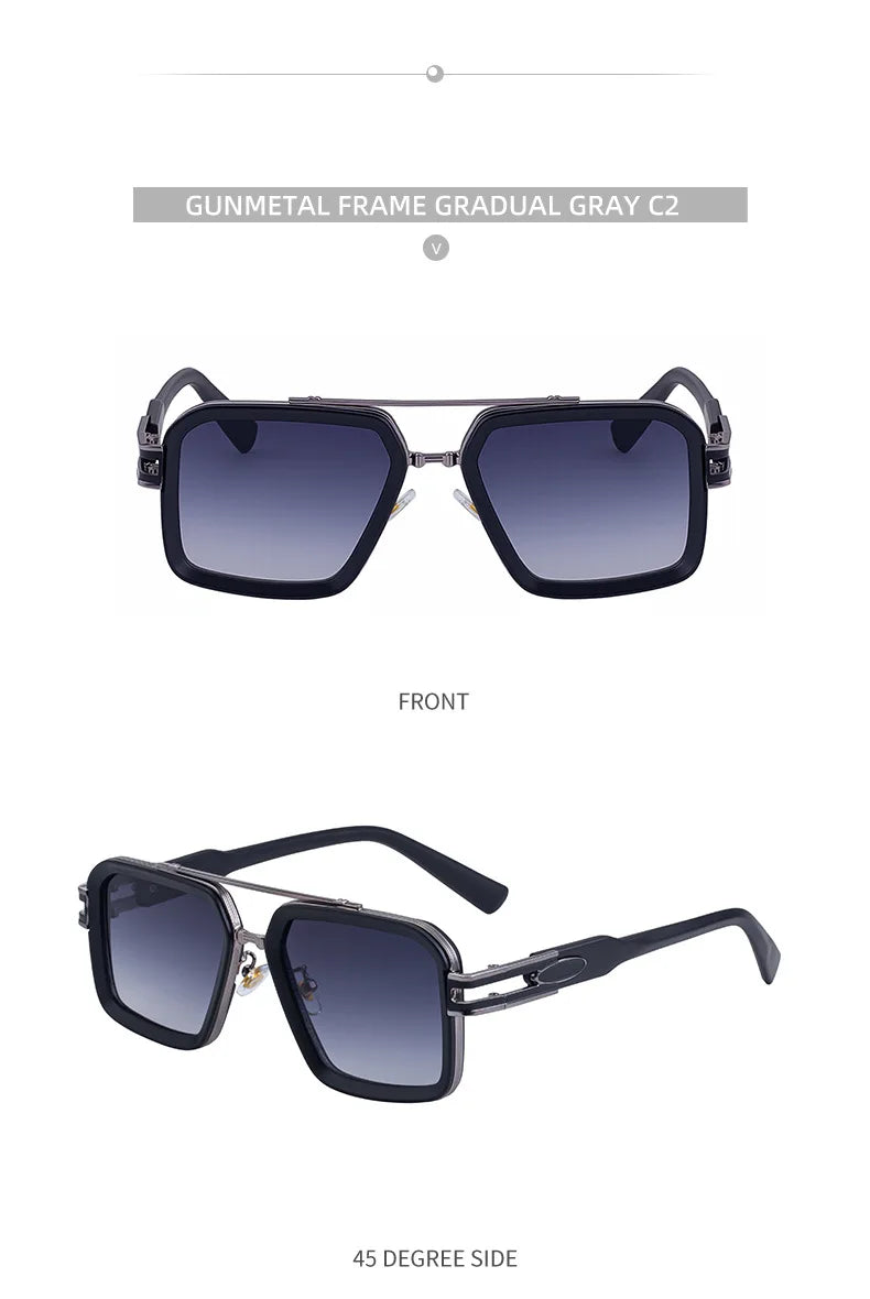 Oversized Steampunk Square Sunglasses Men Big Luxury Brand