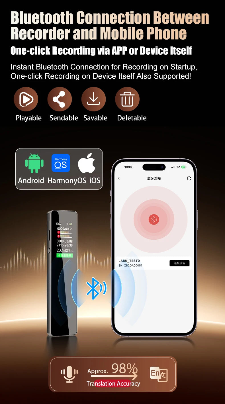 Famue AI Voice Recorder Real-Time Transcription Translation