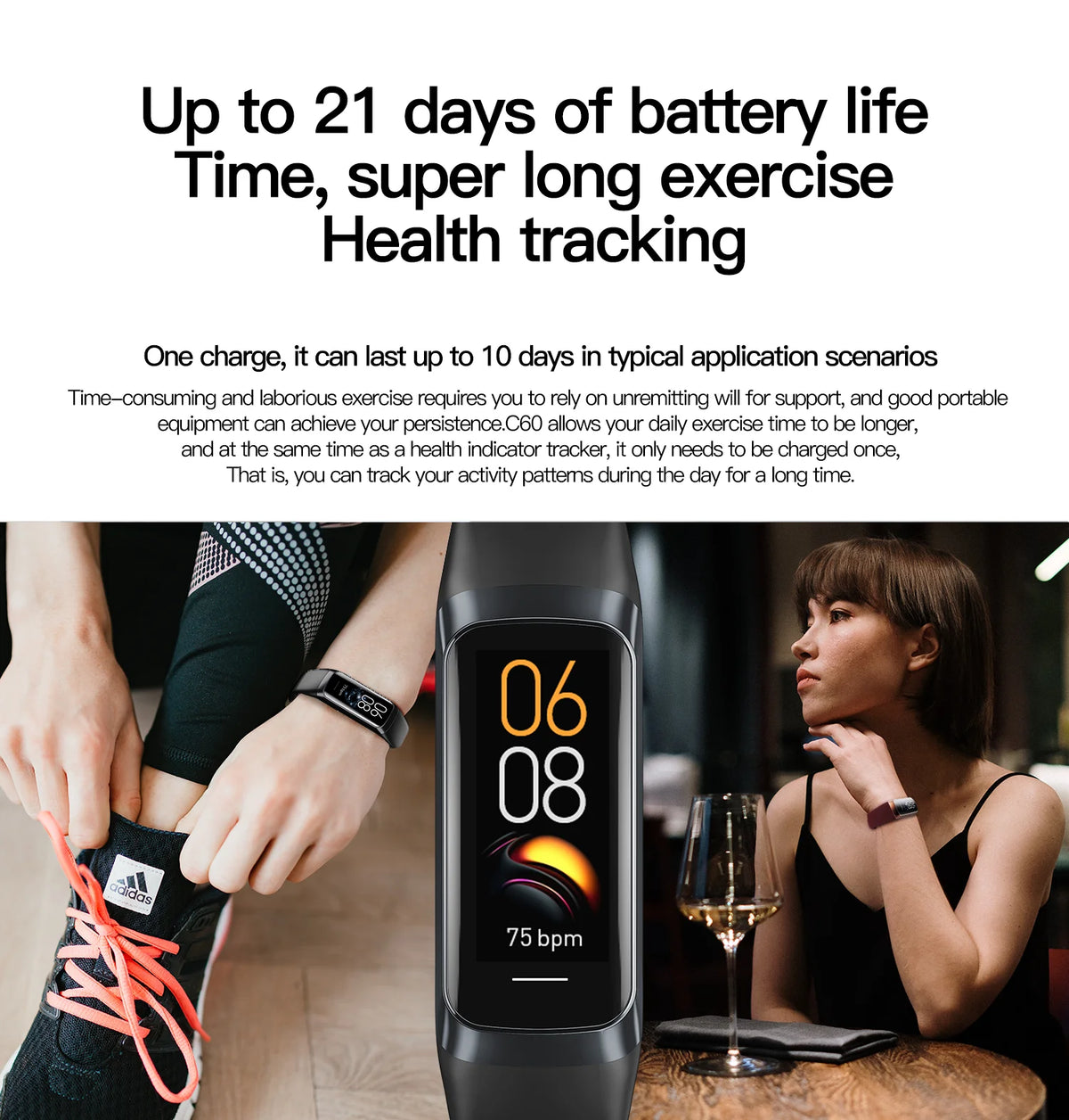 LIGE Amoled Smart Watch Smartwatch Band Women Heart Rate
