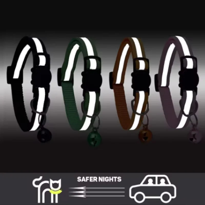 Colorful Reflective Breakaway Cat Collar with Bell