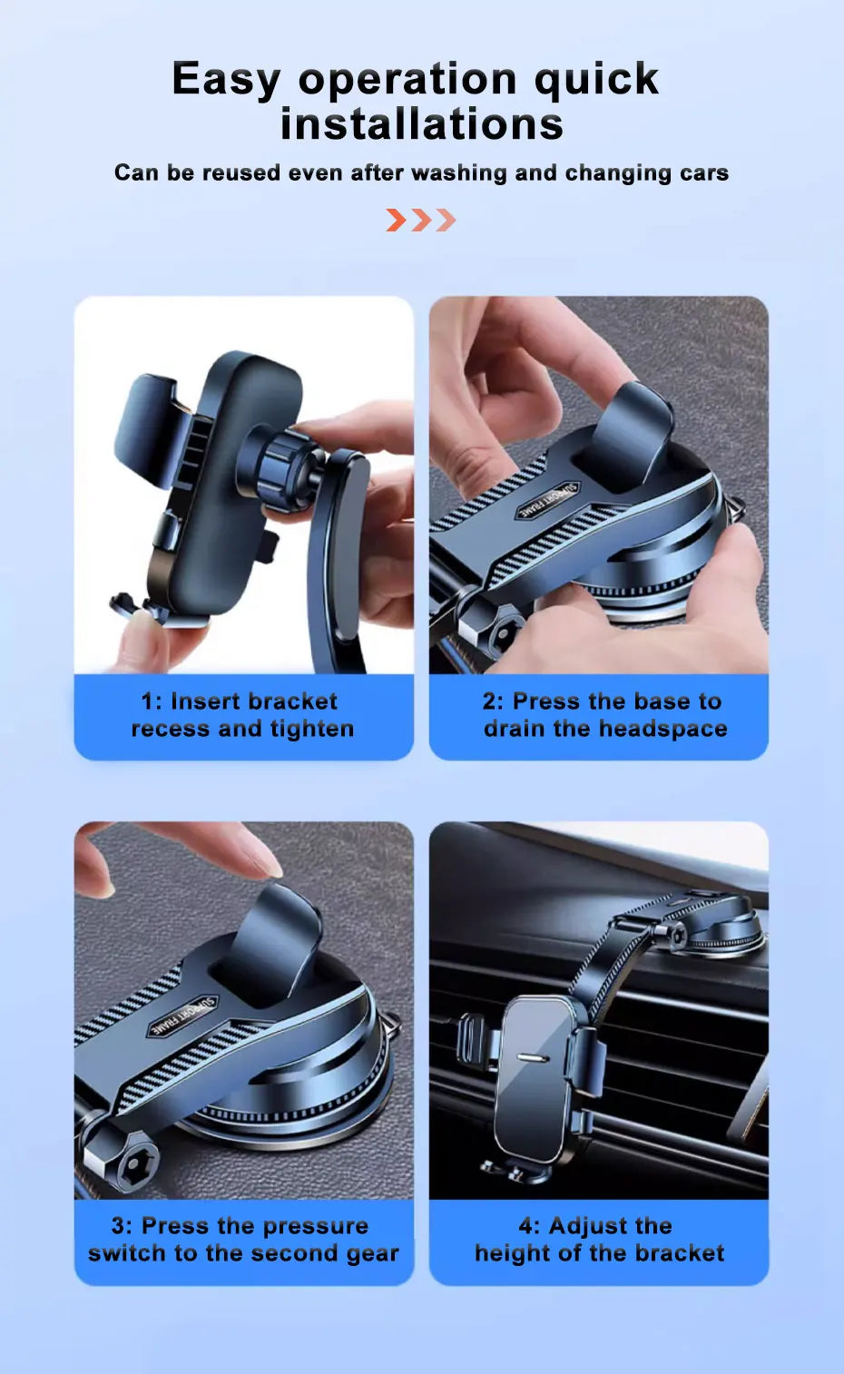 SEAMETAL Car Dashboard Phone Bracket Universal Holder