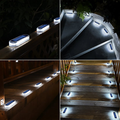 4 Pack Solar Deck Lights Outdoor Step Lights IP68 Solar