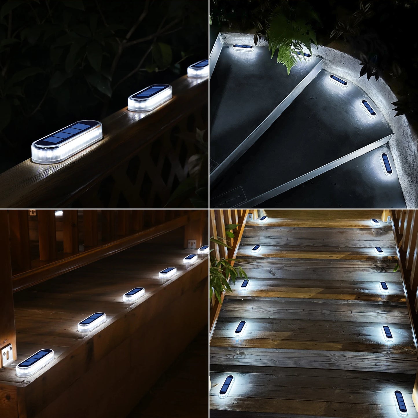 4 Pack Solar Deck Lights Outdoor Step Lights