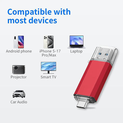 2TB OTG USB Flash Drive USB 3.0 Type C Memory Stick