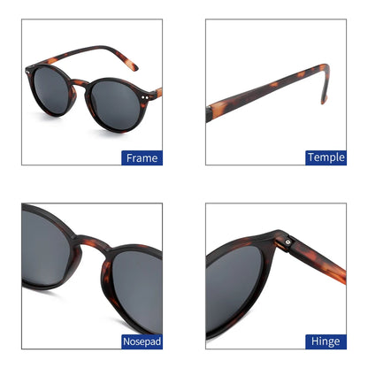 Retro Small Round Polarized Sunglasses Men Women Lightweight