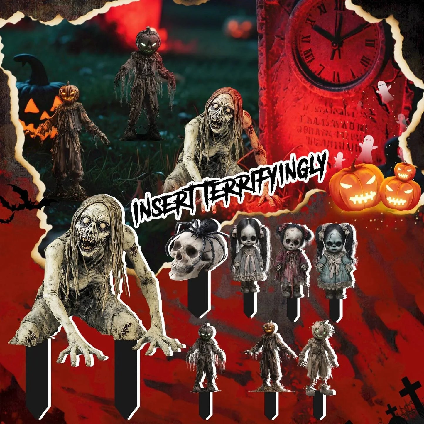 Halloween Scary Yard Decoration, Scarecrow Decor Horror