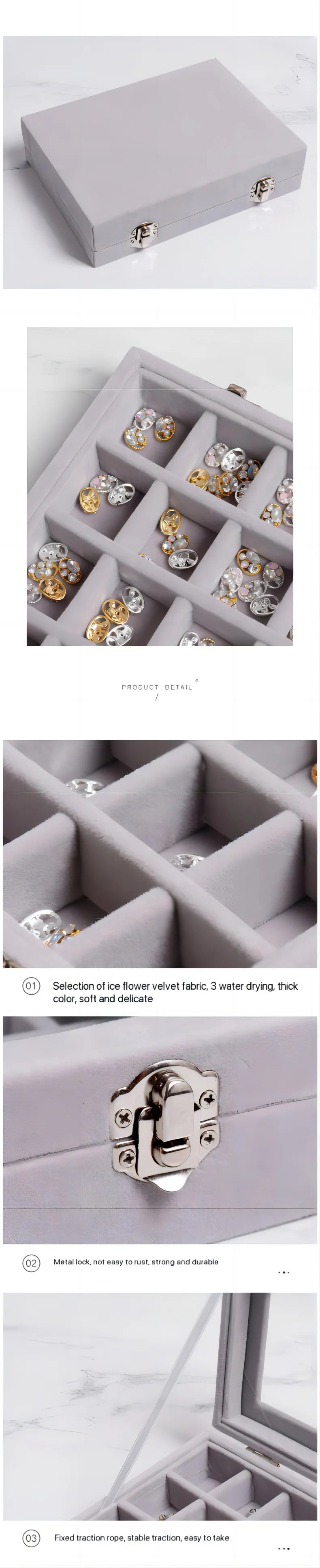 Jewelry Storage Box Earring Ring Necklace Jewelry  Box