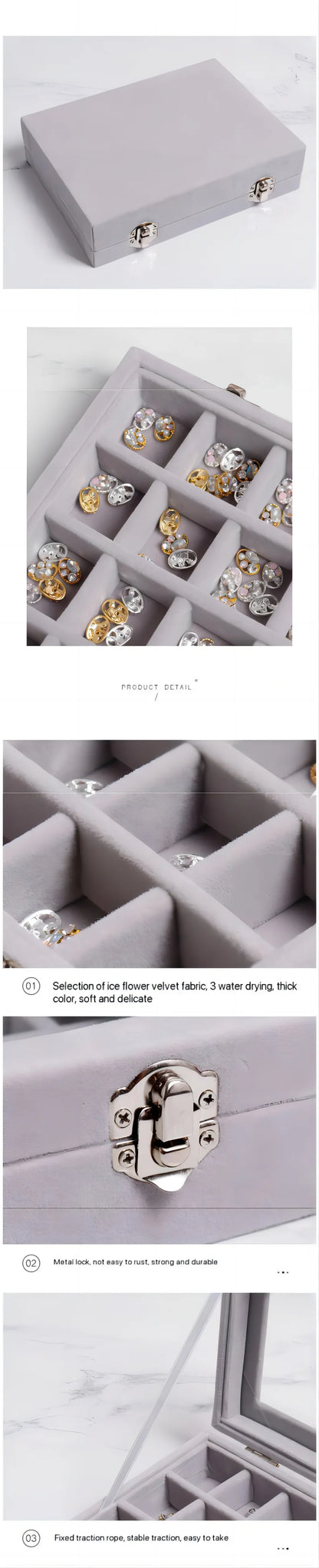 Jewelry Storage Box Earring Ring Necklace Jewelry  Box