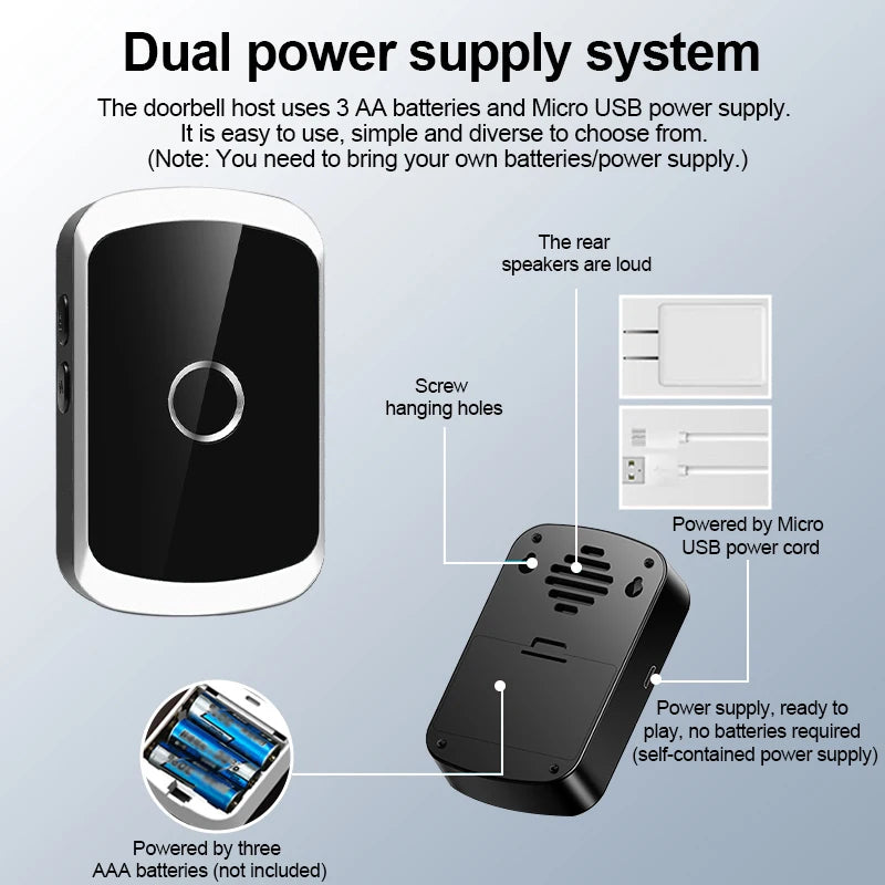 Smart Wireless Doorbell Door Chime Kit No Socket Required