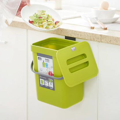 Green Trash Can Odorless Food Waste Container Wall Mounted