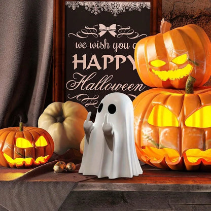 Halloween Ghost Figurine - Spooky Resin Finger Statue