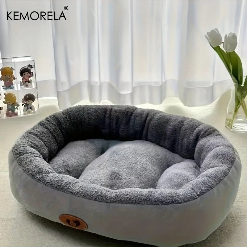 Plush Oval Pet Bed for Thickened machine Washable