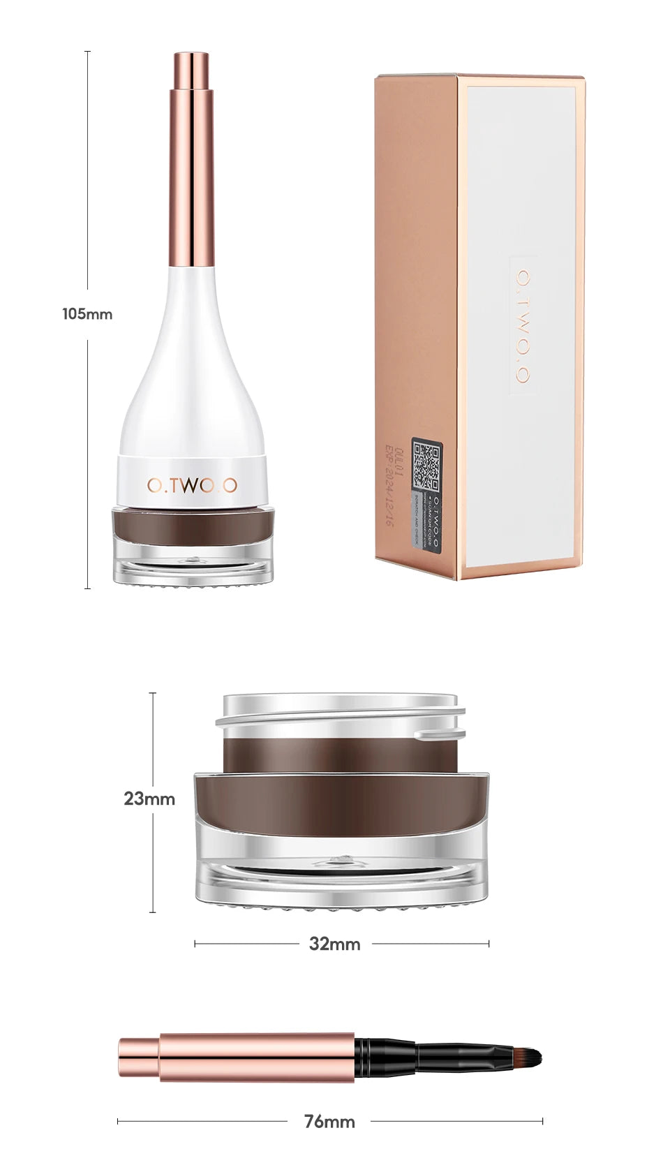 O.TWO.O Eyebrow Pomade Brow Natural Waterproof Makeup