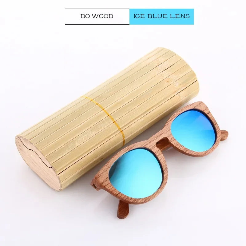 GM Men bamboo Wood Sunglasses Women Retro Vintage