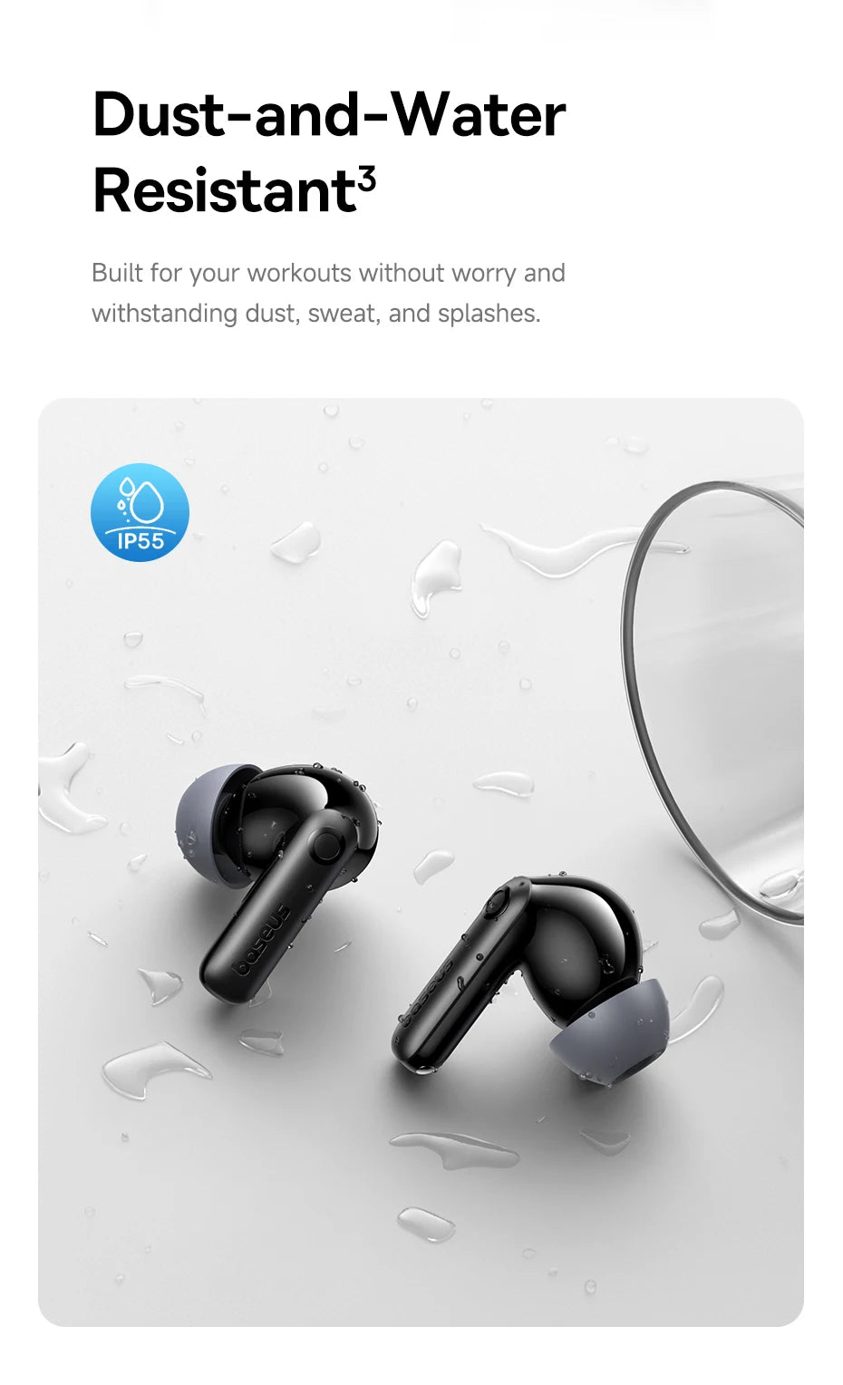 Baseus Bass BP1 Pro -50dB Noise Cancelling Wireless Earbuds