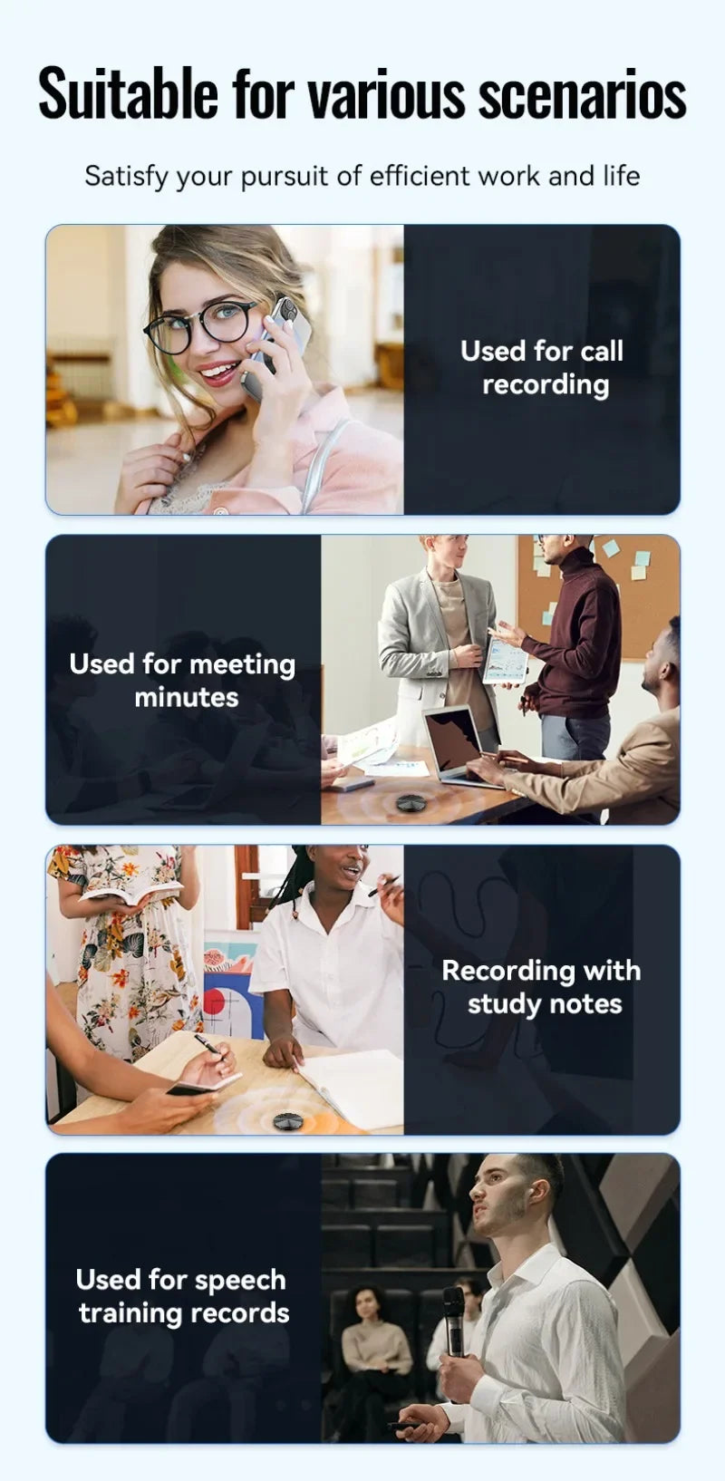 8-128GB Magnetic AI Voice Recorder ChatGPT Intelligent Translation