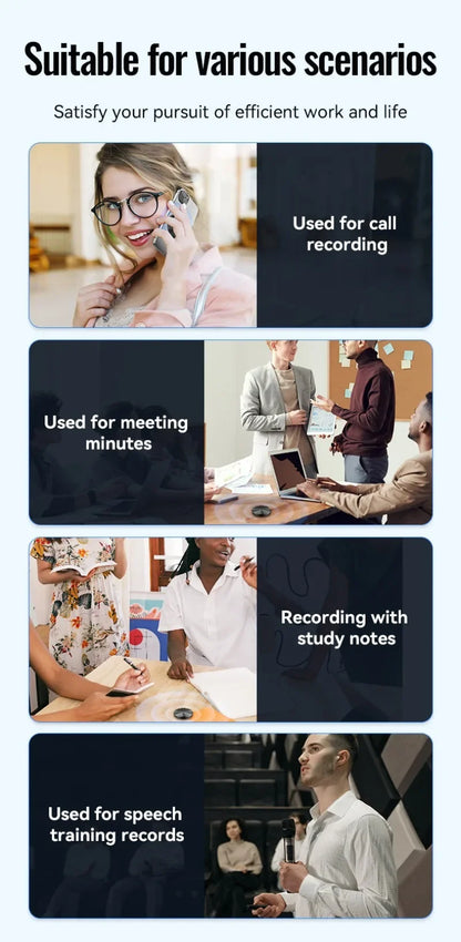 8-128GB Magnetic AI Voice Recorder ChatGPT Intelligent Translation