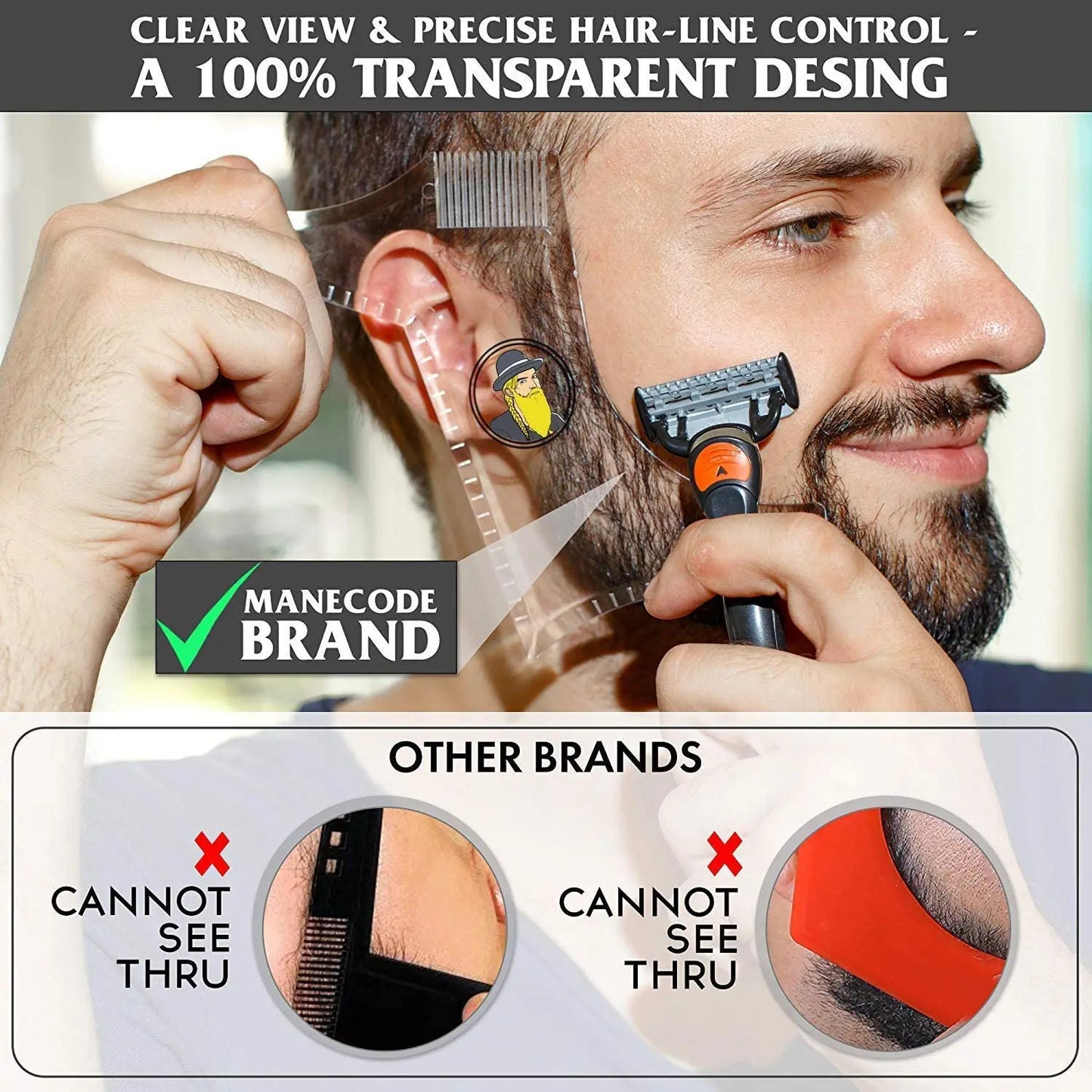 All-in-One Beard Styling Comb - Creative Stencil And Shaping Template Tools