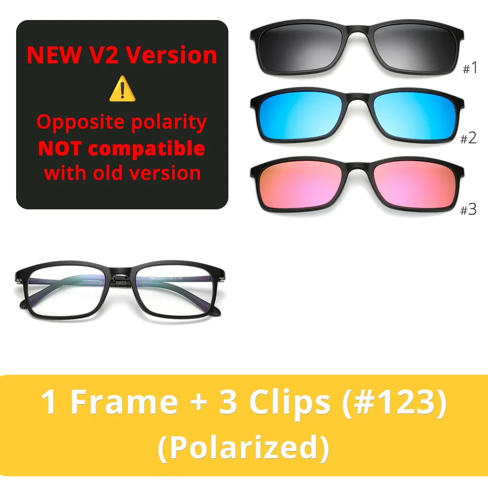 5 In 1 Magnetic Clip On Glasses TR90 Optical Eyeglass
