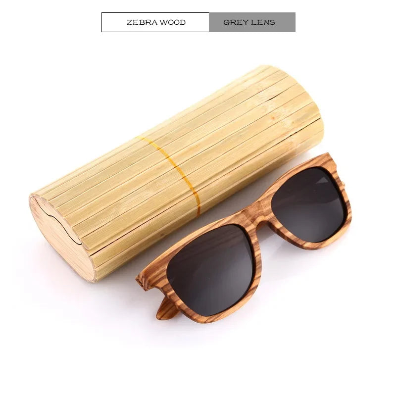 GM Men bamboo Wood Sunglasses Women Retro Vintage