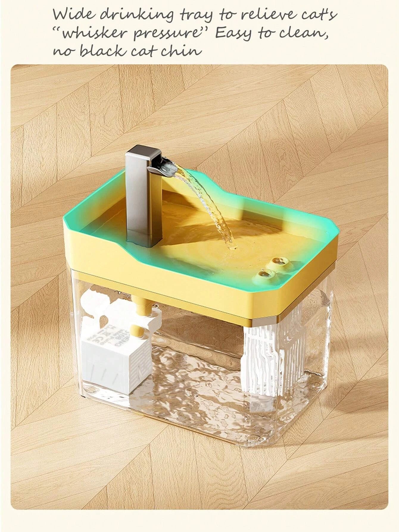 Cat Water Fountain Auto Filter Transparent Cat Drinker