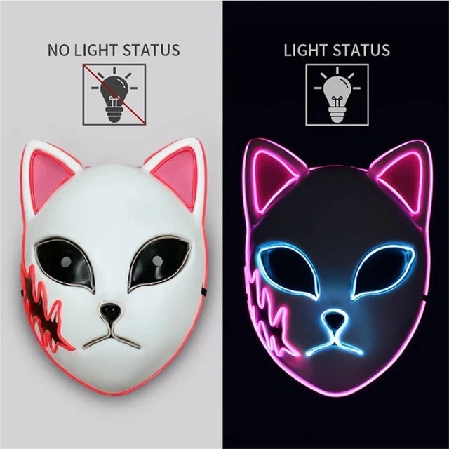 Halloween Neon Mask Cosplay Japanese Anime Neon LED