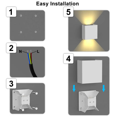 LED Wall Sconces 6W Modern Indoor Outdoor IP65 Wall Lamp