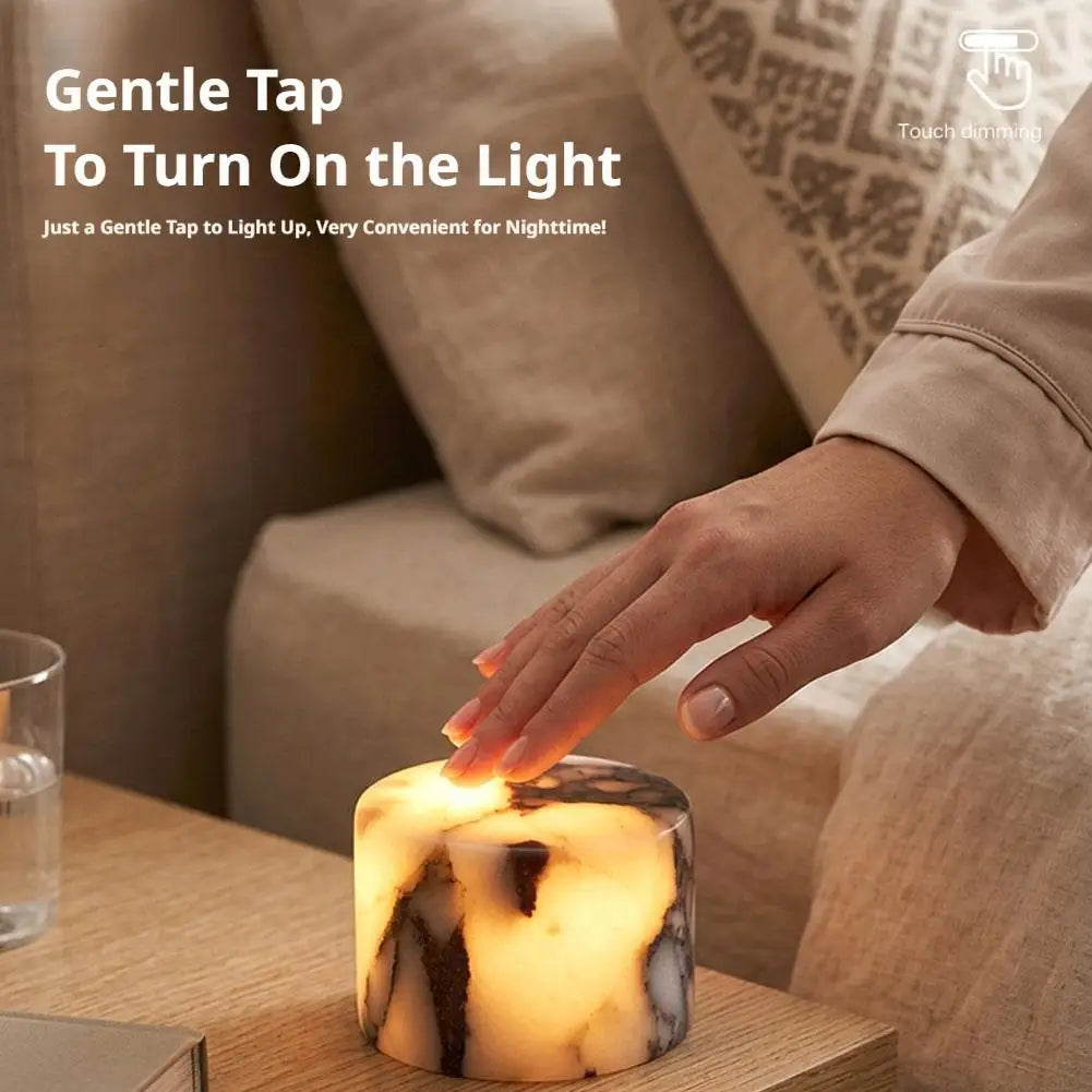 Marble Lamp Luxury Stone Table Lamp Touch Control LED Color