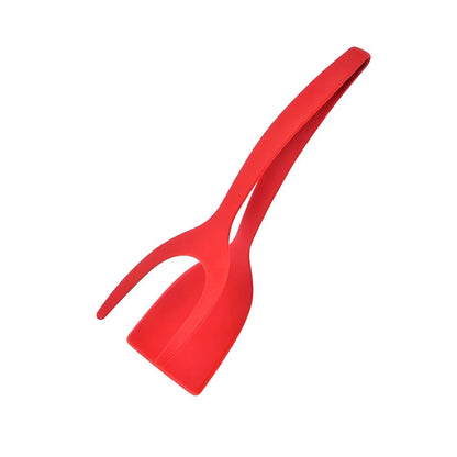 2-in-1 Grip Flip Spatula Tongs - Nylon Non-Stick Egg