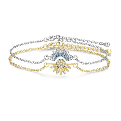 Sun and Moon Zirconia Bracelet Trendy Couple's Fashion