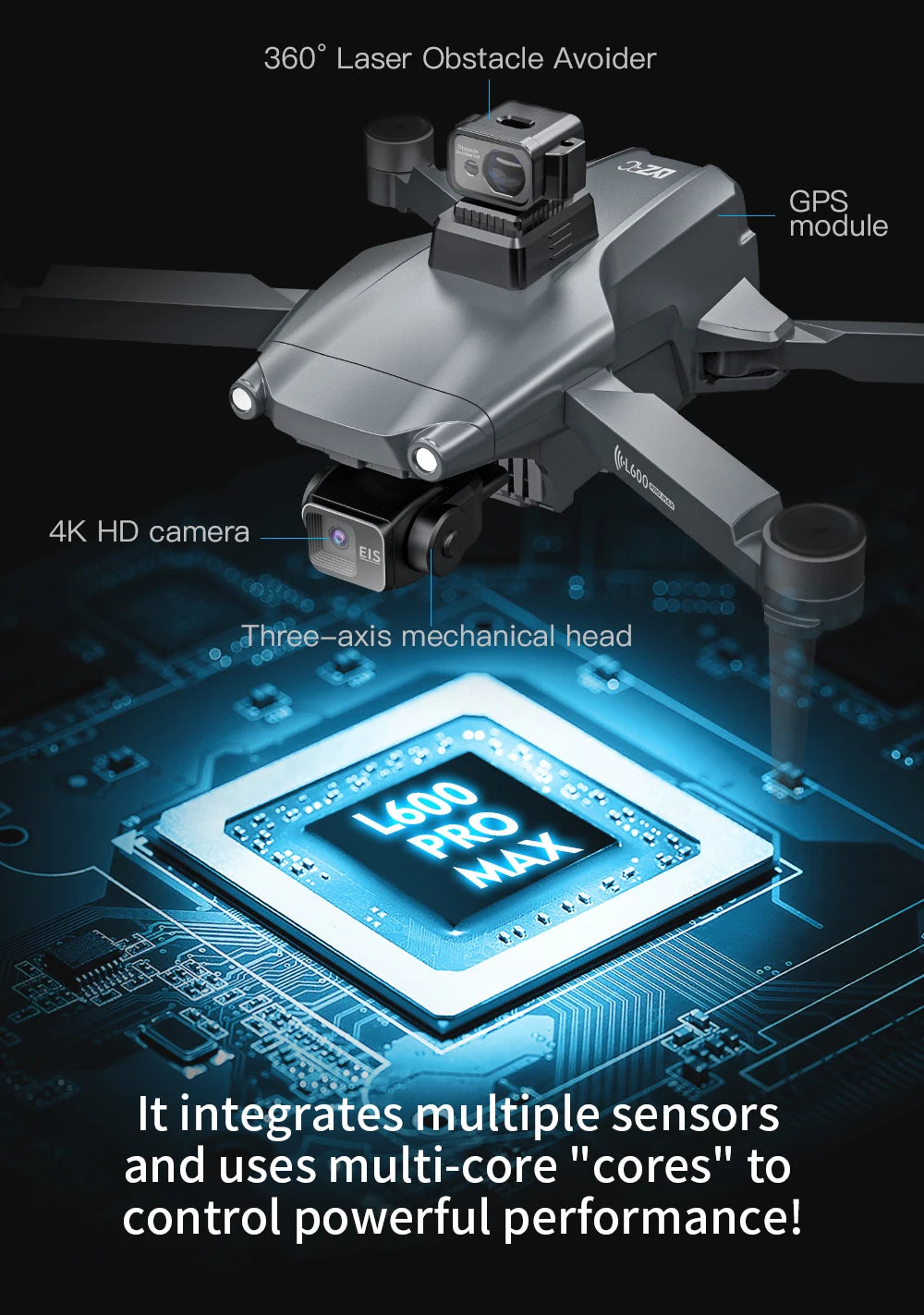 New L600 PRO MAX/PRO GPS Drone 5KM 4K Professional