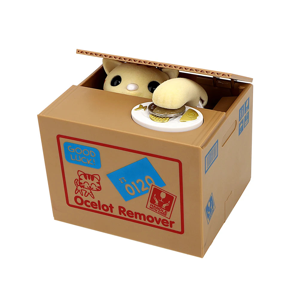 Cute Automated Panda Cat Steal Coin Bank Money Saving Box