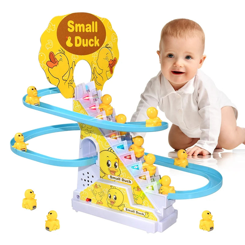 Climbing Stairs Track Toys Electric Duck DIY Rail Racing Track