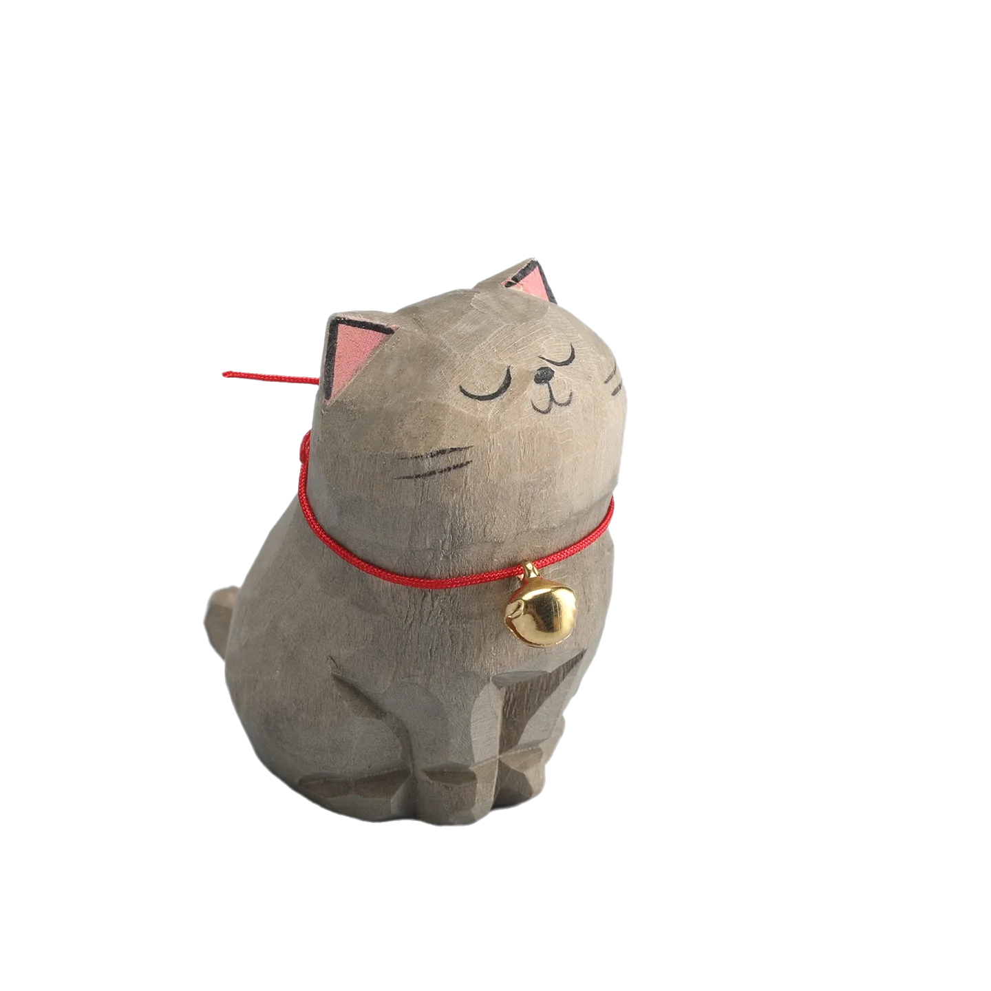 Cute Cat Animals Figurine Decorative Wooden Ornament