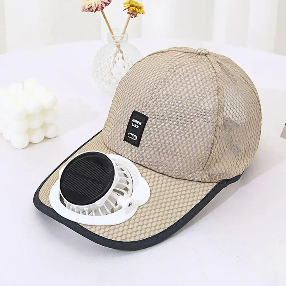Breathable Sunhat with Solar Fan Sun Block Baseball Hat