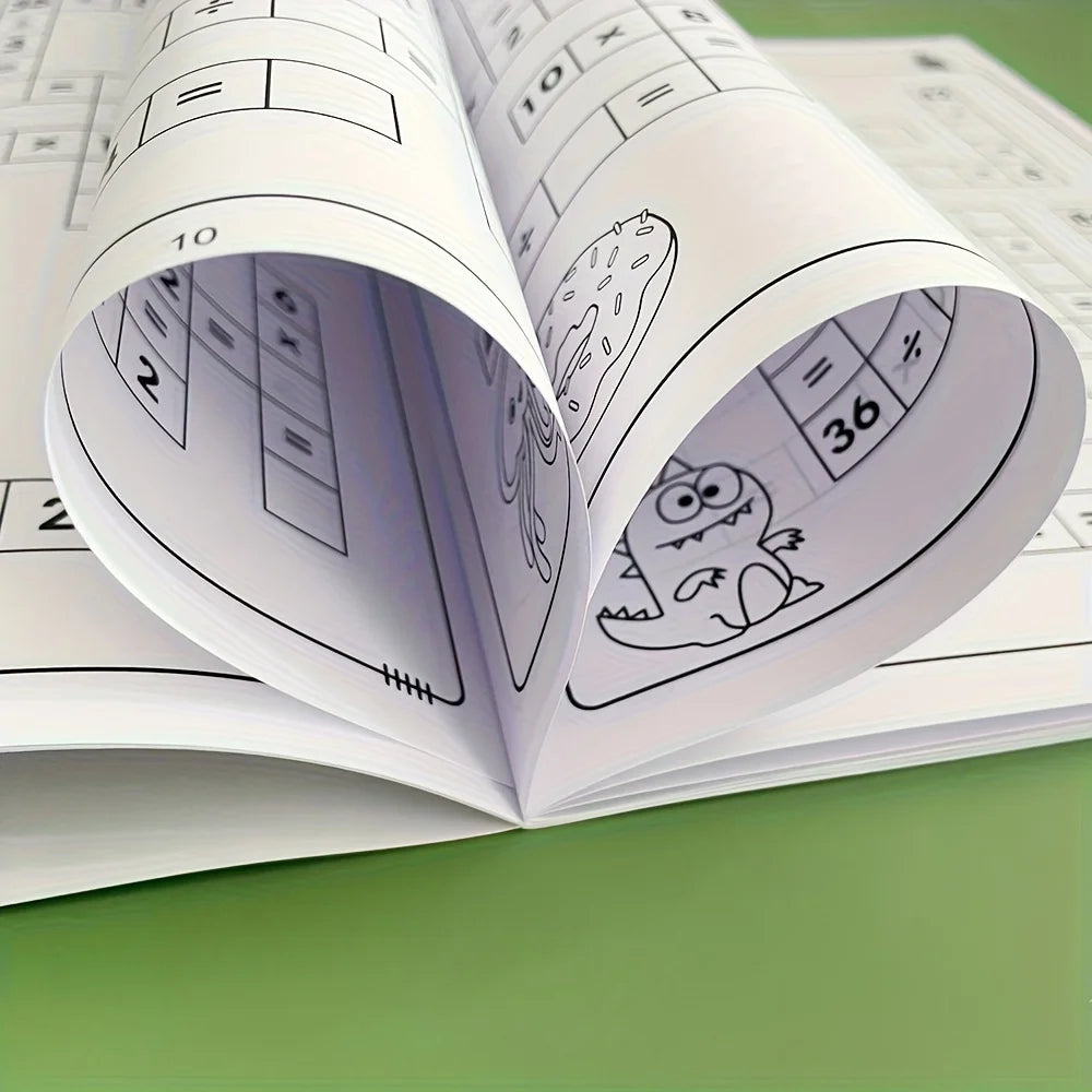 Children's math crossword puzzle book practice