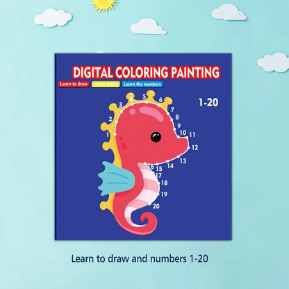 Line drawing, children's doodle books, learning numbers