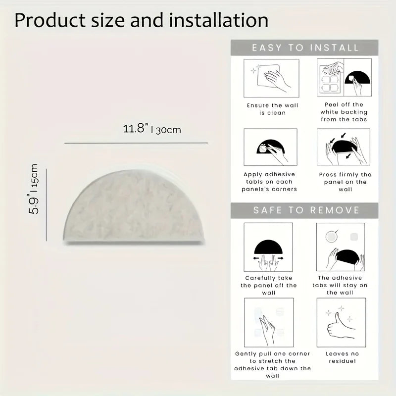 12 Pcs Felt Bulletin Board Living Room Sofa Wall Self-Adhesive