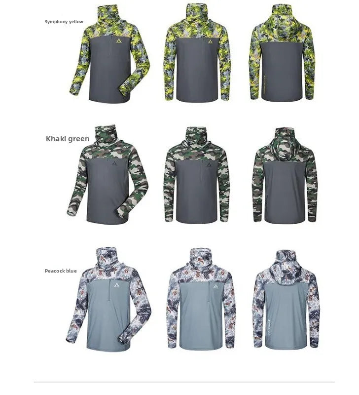 Men's Summer Outdoor Cycling Fiing Sun Protection Ice Silk