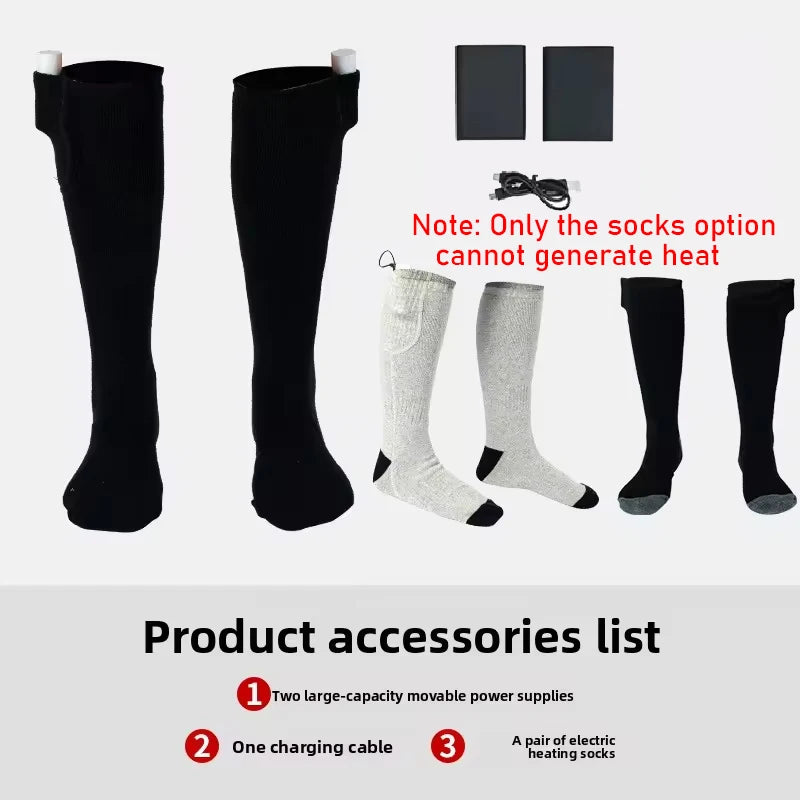 USB Rechargeable Electric Heated Socks 3 Heating Modes