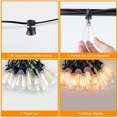 Outdoor String Lights 110V/220V LED Patio Hanging Lights