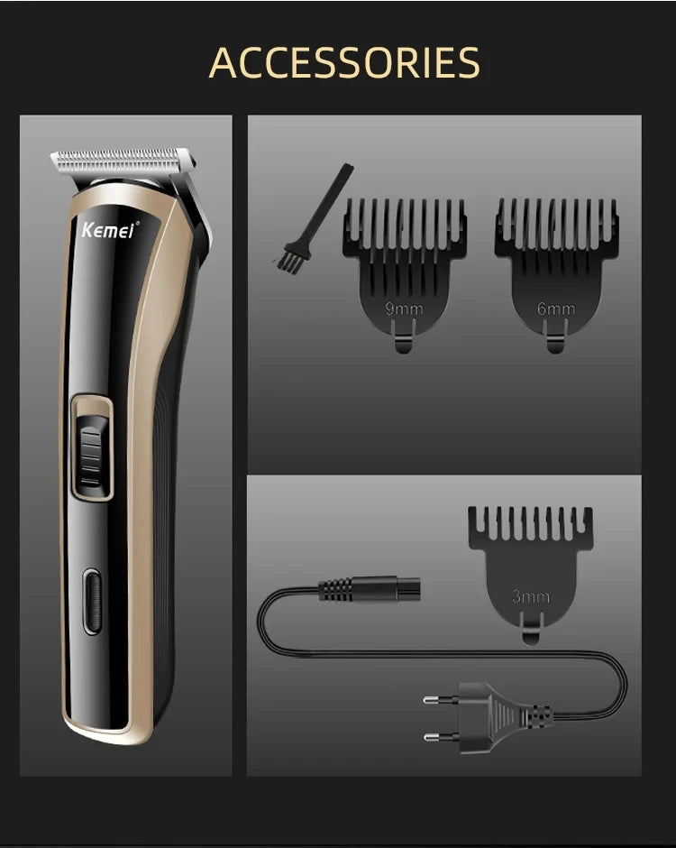 KM-418 Waterproof Hair Clipper Rechargeable Electric Trimmer