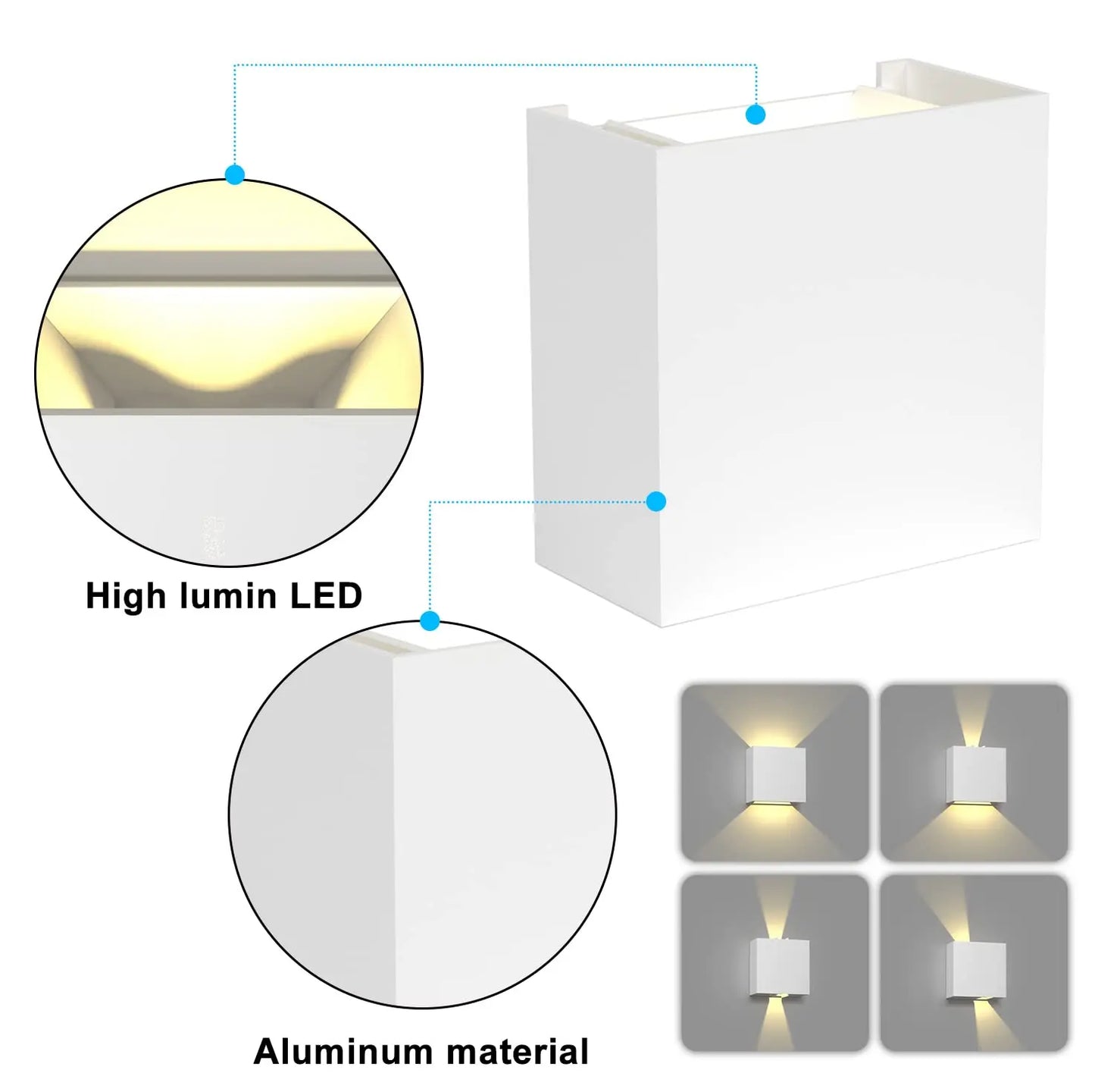 LED Wall Sconces 6W Modern Indoor Outdoor IP65 Wall Lamp