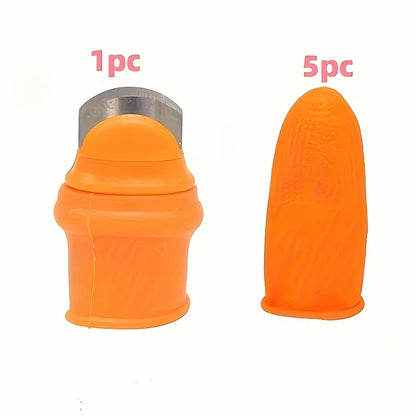 Silicone Thumb Knife Set, Stainless Steel Blade, Easy-Grip