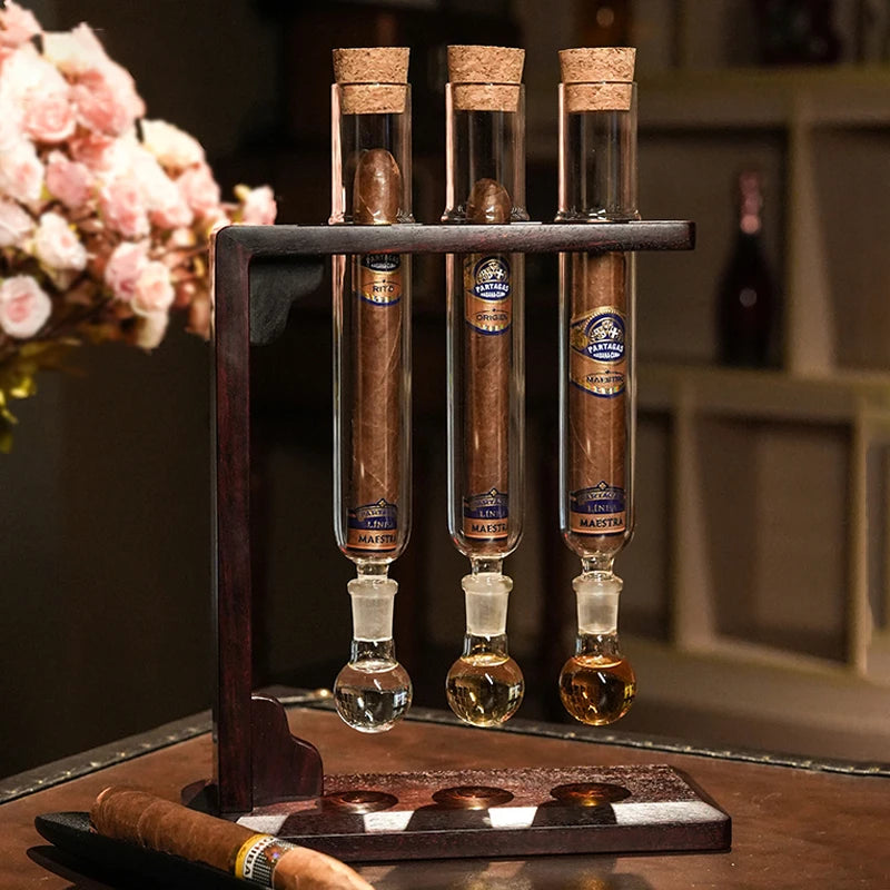 Glass Cigar Tubes Humidor Set Cigar Flavor Infuser