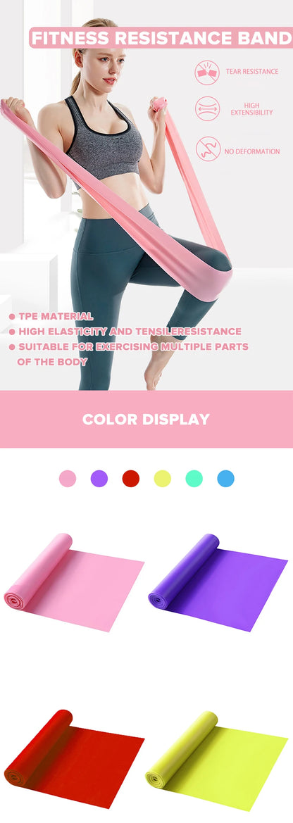 Length 200cm Yoga Pilates Stretch Resistance Band